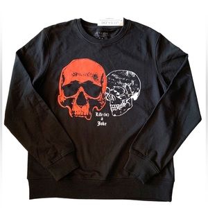 NWT Life Is A Joke by Eleven Paris 100% cotton logo sweatshirt black unisex M
